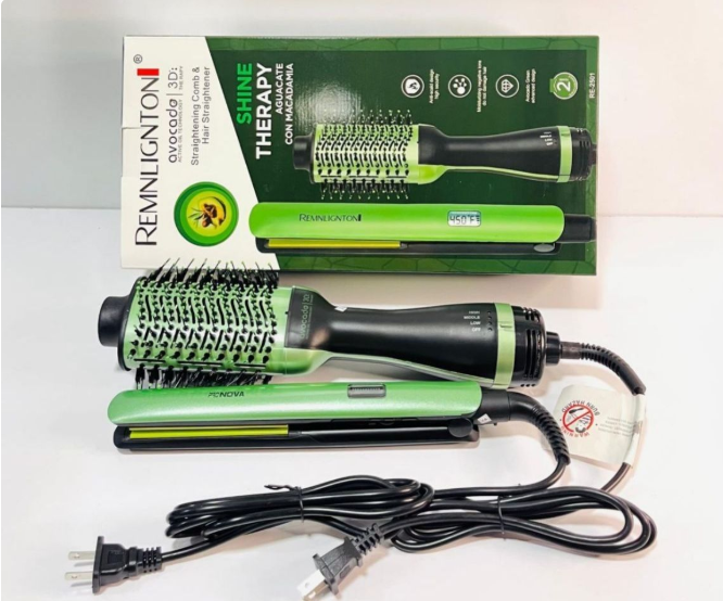 COMBO CEPILLO SECADOR + PLANCHA AGUACATE