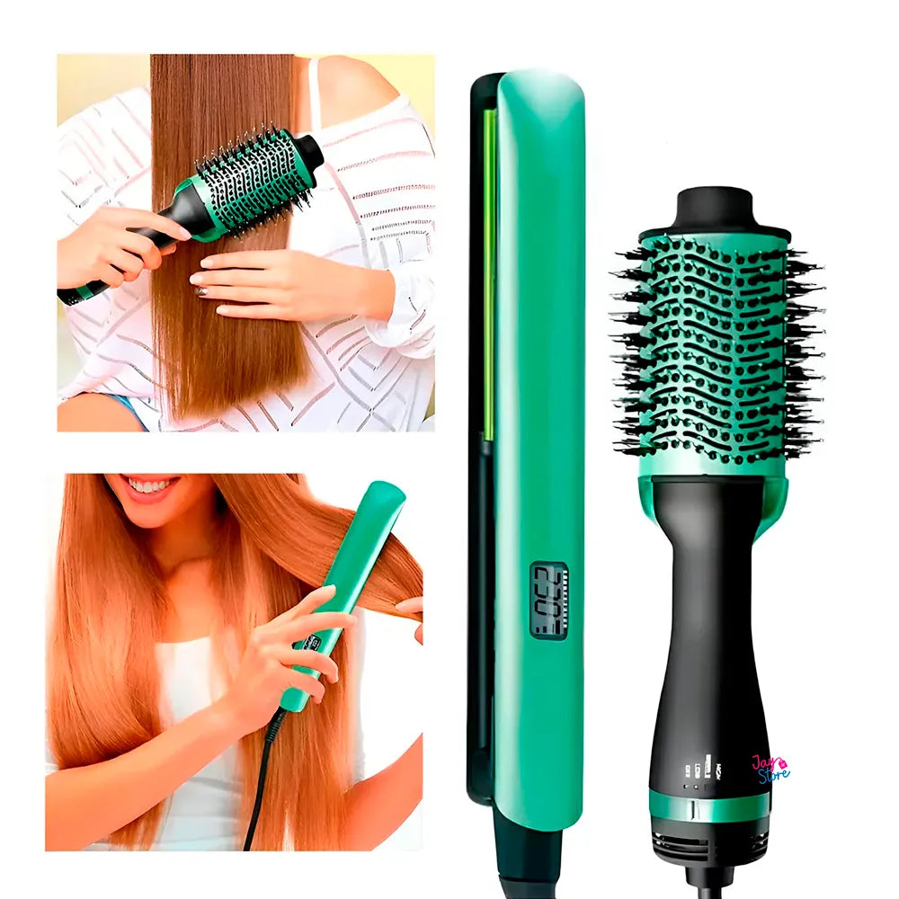COMBO CEPILLO SECADOR + PLANCHA AGUACATE