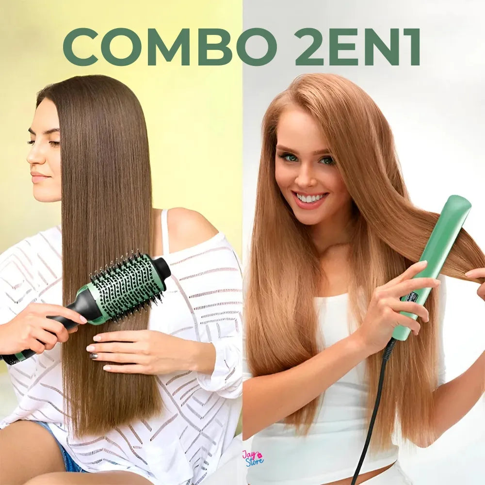 COMBO CEPILLO SECADOR + PLANCHA AGUACATE