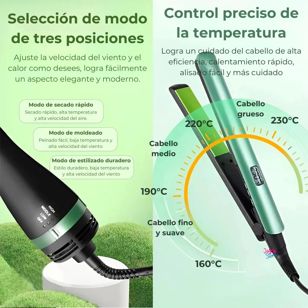 COMBO CEPILLO SECADOR + PLANCHA AGUACATE