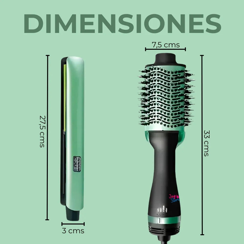 COMBO CEPILLO SECADOR + PLANCHA AGUACATE