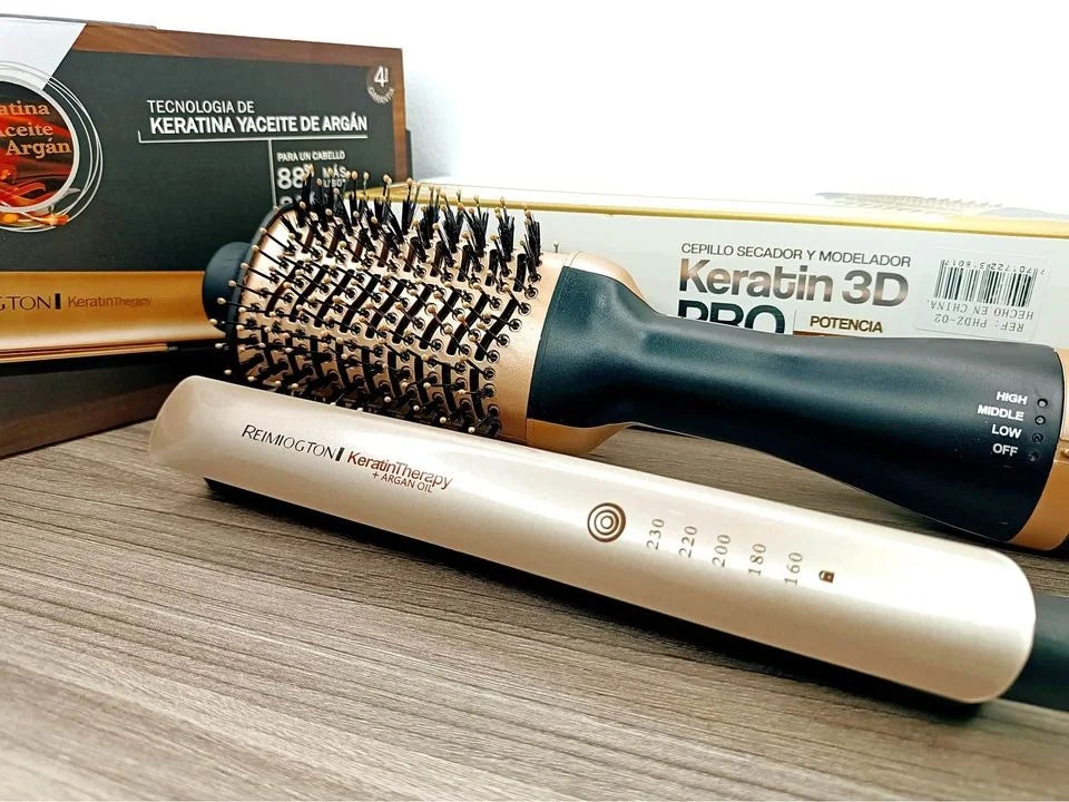 COMBO CEPILLO SECADOR + PLANCHA KERATINA